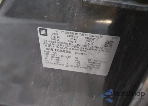 2014 Chevrolet Equinox 1Lt from USA, damaged, VIN 2GNFLFEK3E6183849